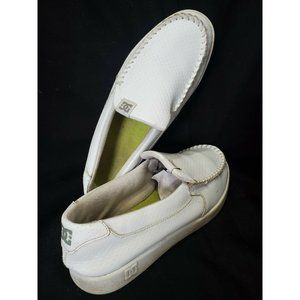 DC Shoes Men's Villain Slip on Skate Shoes size 11 white leather 301361